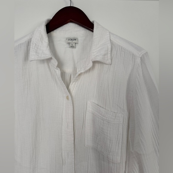 J. Crew White Blouse Size L - Picture 2 of 7